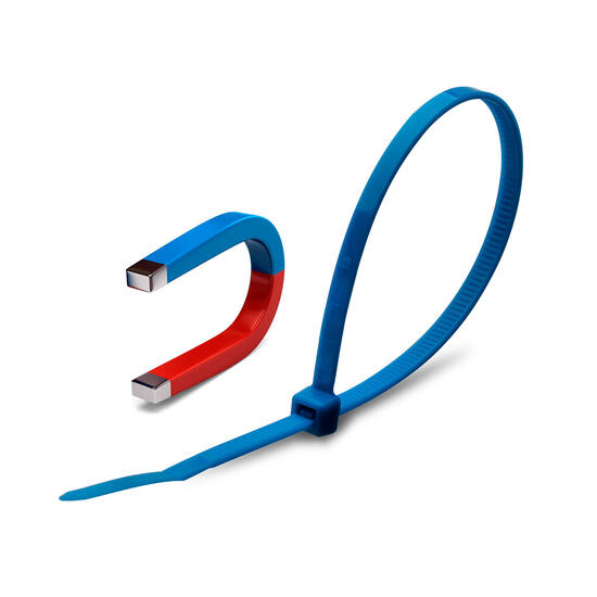 Кабельные стяжки металлодетектируемые, цвет: синий